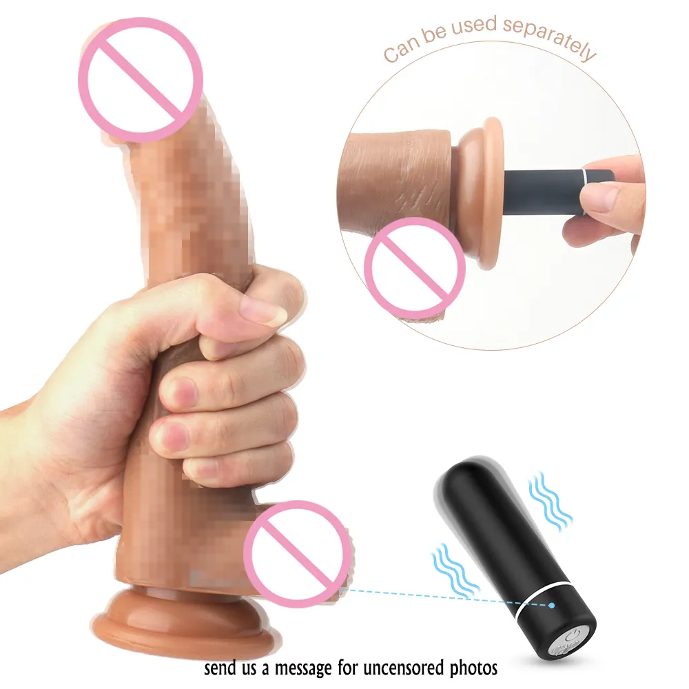 8 inch dildos 9 Speed Vibration Modes Vibrator Dildo Sex Tools for Women and Man with Veins and Texture Guangzhou Factory