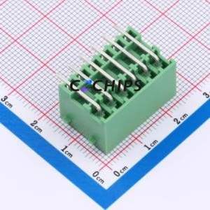 DB2ERHBG-3.81-2*6P-GN Plug-in Terminal Block Bent Lead Through Hole,P=3.81mm Board-to-Board / Socket - Closed Snap Fixing 2x6P - Product Image 2