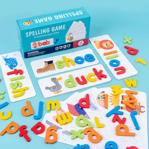 RTS Hot Wholesale Bois Enfants Alphabet Apprentissage Jouet Éducatif ABC Correspondant Mot Lettre Jouets Jeu, Jeu D'orthographe, Jeux De Mots