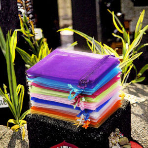 ถุงออร์แกนซ่าพิมพ์โลโก้ตามสั่งขายส่ง SHUNLI ขนาด 9x15+3 ซม. สำหรับบรรจุภัณฑ์ขนม เครื่องประดับ ของขวัญ ของชำร่วยงานแต่งงาน - Product Image 3