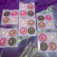 Ombre à paupières à Pigment élevé, duo chromé cuit, 4 couleurs, surligneur chromé, ombre à paupières avec étiquette privée