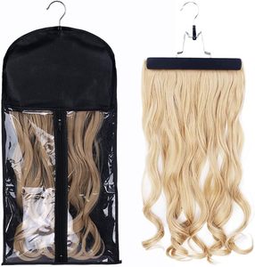 Sac de rangement pour extensions de cheveux avec cintre, support de rangement pour postiches, étui de transport pour perruques, sacs de rangement pour coiffures - Product Image 1