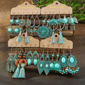 Fashion Jewelry Bohemia Style <b>Drop</b> Earrings Alloy Tassel Women's Party Earrings Antique <b>Bronze</b> Plated - Product Image 1