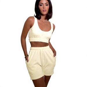 Wholesale OEM Custom Brand Logo Cotton/Poly Blend Women's Short & Crop Top Summer with Cropped Hem Sexy Golf Club Wear <b>Sets</b> - Product Image 5