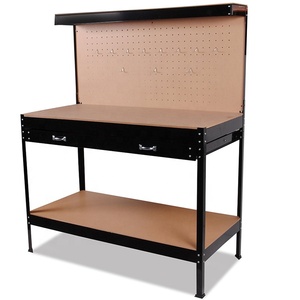 Pegboard Tool Storage Metal Black Work bench garage with one drawer two handles