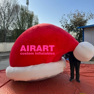 Chapeau gonflable avec logo imprimé gratuit, chapeau <span class=keywords><strong>de</strong></span> Noël gonflable, chapeau <span class=keywords><strong>de</strong></span> Père Noël rouge géant gonflable - Product Image 6