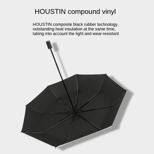 Parapluie noir unisexe de style Morandi, protection contre le soleil et la pluie, anti-UV, double usage - Product Image 2