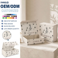 Boîte cadeau en papier texturé de qualité supérieure avec fermeture magnétique, emballage pour vêtements de boutique, boîte élégante personnalisée rigide pour articles de luxe