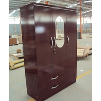 Armoire à vêtements moderne portable pliante en bois, armoire design simple avec panneau en mélamine, grand meuble de rangement pour chambre à coucher