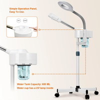 Appareil de soin facial à vapeur réglable avec extension, miroir grossissant à vapeur chaude, humidificateur LED à nano-brouillard portable pour le corps et le visage – Vente en gros