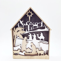 Décorations de Noël en bois, scène de la Nativité de Jésus, ornements religieux pour la table, décoration de fête pour la maison, vente chaude du fournisseur