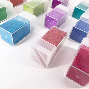 Vente en gros PET taille personnalisée en vrac mélange de polyester bouteille shaker carrée épaisse 2oz paillettes pour fournitures d'artisanat poudre à ongles - Product Image 6