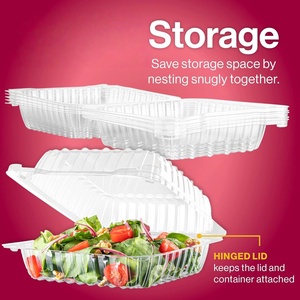 <b>Clear</b> <b>Plastic</b> Tamper Proof <b>Container</b> for Sushi Sandwich Cut Fruit Vegetable Punnet PET Disposable Food Packaging - Product Image 4