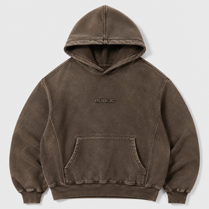เสื้อฮู้ดดี้โอเวอร์ไซส์ผ้าฝ้ายแท้ 100% หนานุ่ม ซักนุ่มพิเศษ สไตล์วินเทจ รับทำโลโก้ตามสั่ง ขายส่งสำหรับผู้ชาย - Product Image 1
