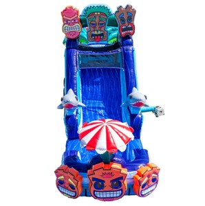 Parcours d'obstacles gonflable Summer Blue Tiki Tovi Shape Shifter, toboggan aquatique/sèche sur le thème Tiki Tovi avec structure gonflable - Product Image 5