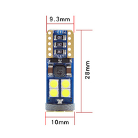 Ampoule LED T10 3030 12SMD, lumière blanche, rouge, jaune, bleue, éclairage intérieur de voiture, éclairage latéral, feu arrière
