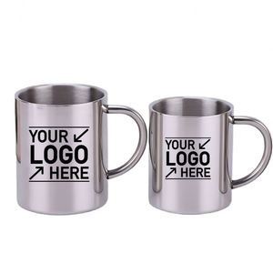 Tasses à café/thé isothermes en métal durables sans BPA avec logo personnalisé, 220 ml/300 ml, en acier inoxydable à double paroi avec poignée - Product Image 1