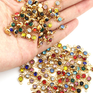 Crystal Rhinestone Pendant Charms With Bezel Setting 12 Colors For Necklace <b>Bracelet</b> Unisex Everyday Wear - Product Image 2