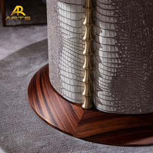 โต๊ะรับประทานอาหารทรงกลมทำจากไม้มะฮอกกานีของตกแต่งหนังจระเข้ดีไซน์แบบดั้งเดิมขาไม้มะฮอกกานีหินอ่อนธรรมชาติหรูหรา - Product Image 3