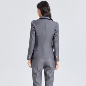 Women's Formal Suit Set Full Sleeve Anti-Wrinkle Polyester Viscose Work Commute Wear - Product Image 4