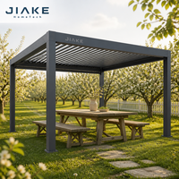 Pergola en aluminium Jiake 6063-T5 avec toit à lames motorisées pour jardin, verger, patio, terrasse extérieure, gazebo, pavillon