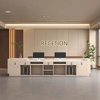 Comptoir de réception laqué minimaliste OEM ODM pour entreprise, salon de beauté, magasin de vêtements, bar, hall d'hôtel, caisse enregistreuse