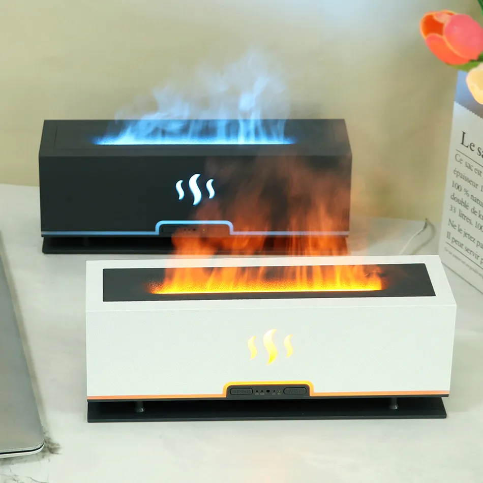 Api Api penyebar minyak esensial aromaterapi lampu dupa penyebar Aroma ultrasonik elektrik kabut dingin pelembap udara dengan RC