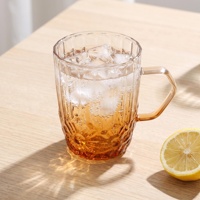 Ensemble de 6 tasses à café réutilisables en verre borosilicate coloré, design moderne fait main, collection Lefu, vente chaude