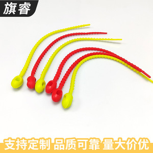 Silicone Cable Tie Reusable Binding Rope For Data Cable Storage Red And Green Color - Product Image 2