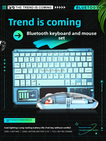 Ensemble de souris mécanique sans fil, clavier rétroéclairé, design ultra fin, 800-2400 DPI, connexion USB, stock disponible pour le jeu Android