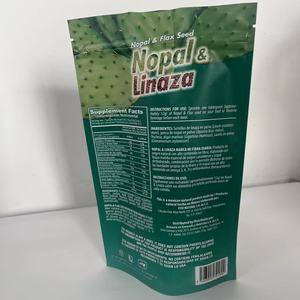 Bolsas de Plástico de Grado Alimenticio, Bolsa <span class=keywords><strong>con</strong></span> Cierre y Base Plana, Bolsas Impresas para Suplementos Dietéticos Diarios de Semillas de Nopal y <span class=keywords><strong>Lino</strong></span> - Product Image 5