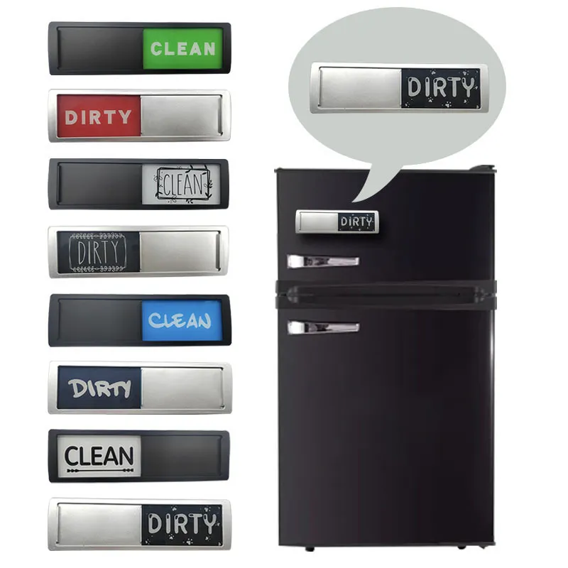 DD1065 пользовательская кухонная Организация гаджеты для холодильника индикатор чистый грязный знак двусторонние магнитные наклейки для посудомоечной машины