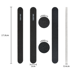 ตะไบเล็บแบบสองด้าน ยี่ห้อ Emery Board สีดำ สำหรับมืออาชีพ พร้อมฟองน้ำ 100/180  กระดาษทรายขัดเงาขนาดใหญ่ สำหรับทำเล็บ - Product Image 2