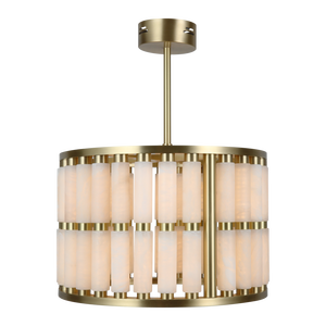 Custom Copper Creative Metal Chains Hanging Lamp <b>Dining</b> Room Retro Industrial Round Alabaster <b>Lighting</b> Chandelier - Product Image 4