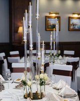 Chandelier en acrylique doré de haute qualité Guide routier décorations de pièce maîtresse de Table de mariage transfrontalière pour support de fleur de fête