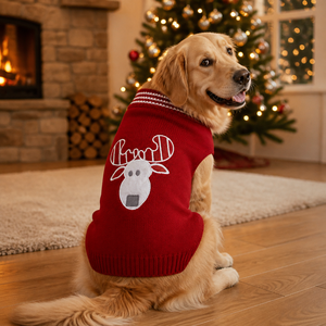 Acrylic Pet <strong>Dog</strong> Christmas Sweater <strong>Xmas</strong> Reindeer Printed Knit <strong>Jumper</strong>, Soft Warm Winter Costume for Puppy Medium Large <strong>Dogs</strong> - Product Image 3