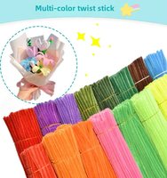 100 stuks 30cm Chenille Stengels Pijpreinigers Kinderen Pluche Educatief Speelgoed Kleurrijk Handgemaakt DIY Kruissteek Alphabet Patroon