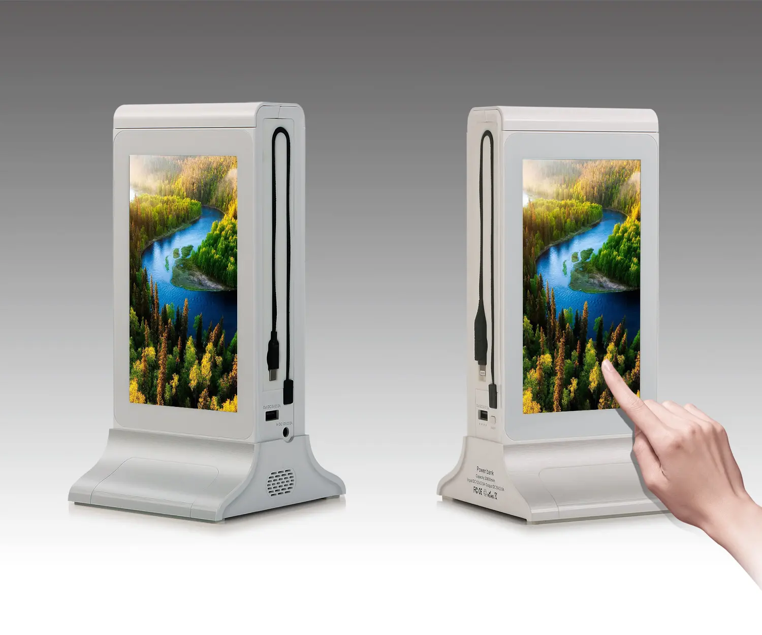 디지털 방식으로 7 인치 LCD 디스플레이 20800mAh 테이블 메뉴 대중음식점을 위한 무선 충전소 광고 선수