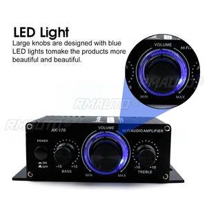 AK170 Hifi 12V Car <b>Amplifier</b> Home Stereo Subwoofer <b>Amplifier</b> Sound <b>Speaker</b> LED Display Digital Audio Processor Auto Music Player - Product Image 3