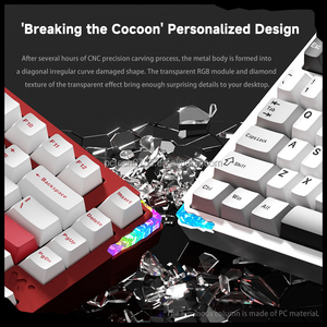 WEIKAV Stars75 メカニカルキーボード ワイヤレス <span class=keywords><strong>3</strong></span>モード QMK/VIA対応 アルミニウム合金 カスタム ゲーミングキーボード PCアクセサリー ギフト - Product Image 3