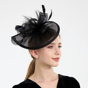 Vente flash : Accessoires pour cheveux rétro en plumes et en résille pour fête du thé, Kentucky Derby, courses de chevaux, festival, plage, hiver - Product Image 2