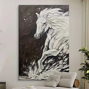 Pintura al Óleo Realista de Caballos Personalizada al por Mayor, Decoración para el Hogar y Hoteles, Arte Texturizado Decorativo para Paredes - Product Image 2
