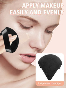 Mélangeur de maquillage Bouffée de poudre Triangle Bouffées de poudre Usage sec Fond de teint cosmétique Bouffée de maquillage Noir - Product Image 5