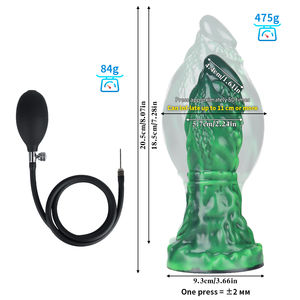 Een groene, opblaasbare dildo die uw handen vrij maakt; siliconen seksspeeltje voor volwassenen; verkrijgbaar voor groothandel; 8,07 inch. - Product Image 5