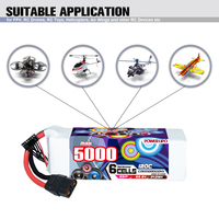 CODDAR Batterie LiPo RC 6S 5000MAH HV 22.8V 120C XT60 FPV Drone RC Racing Haute Tension HV LiHV Quads Hélicoptère RC Car Race