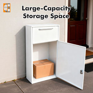 Boîte aux lettres autoportante en acier galvanisé avec revêtement en poudre imperméable pour la réception <span class=keywords><strong>de</strong></span> colis et <span class=keywords><strong>de</strong></span> courrier, utilisation en extérieur, blanc - Product Image 3