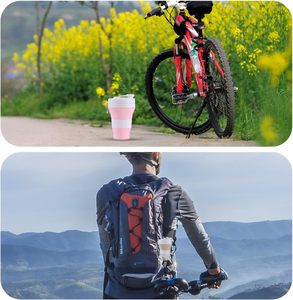 Personnalisé Durable Minimaliste Portable Eco Pliable 16oz 350ML 450ML 500ML 550ML Voyage Extérieur Réutilisable Silicone Tasse Pliable - Product Image 6