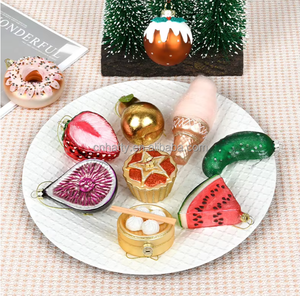 Abalorio <span class=keywords><strong>de</strong></span> vidrieras navideñas hecho a mano Serie <span class=keywords><strong>de</strong></span> frutas y verduras-Sandía y limón Escena colgante Vestido Bola <span class=keywords><strong>de</strong></span> árbol <span class=keywords><strong>Adornos</strong></span> - Product Image 4