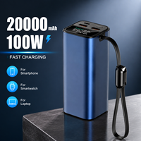 Batterie externe 20000 mAh 100W pour téléphones, montres connectées et ordinateurs portables – Accessoires de recharge pour appareils électroniques