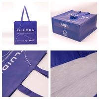 Sac fourre-tout recyclable imprimé avec logo personnalisé, sac de shopping écologique réutilisable en RPET laminé